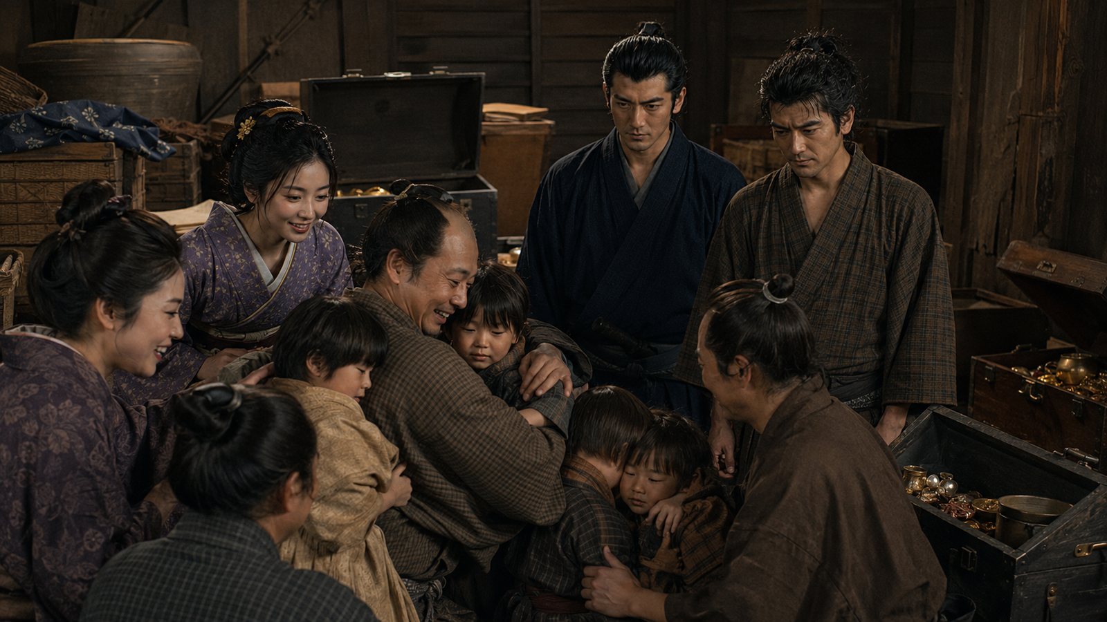 お光、お留、三次、孫吉が救い出され、家族と再会する。