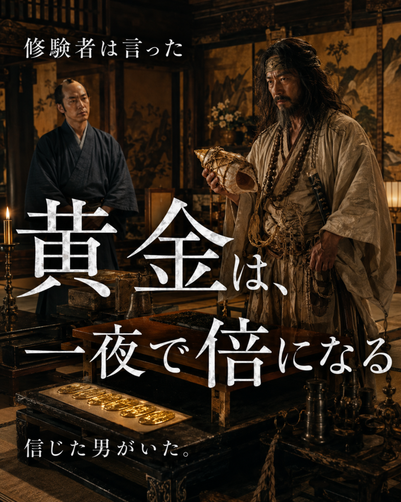 修験者が黄金倍増の法力を語るカード
