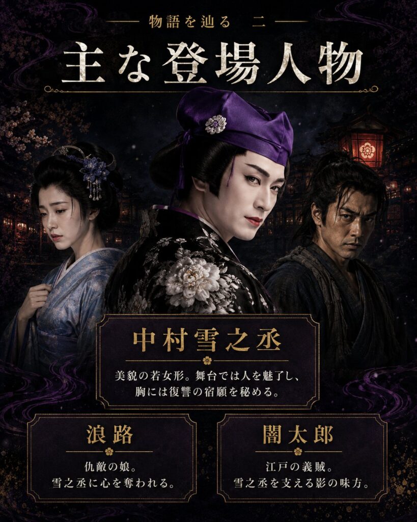 主要人物｜雪之丞・浪路・闇太郎