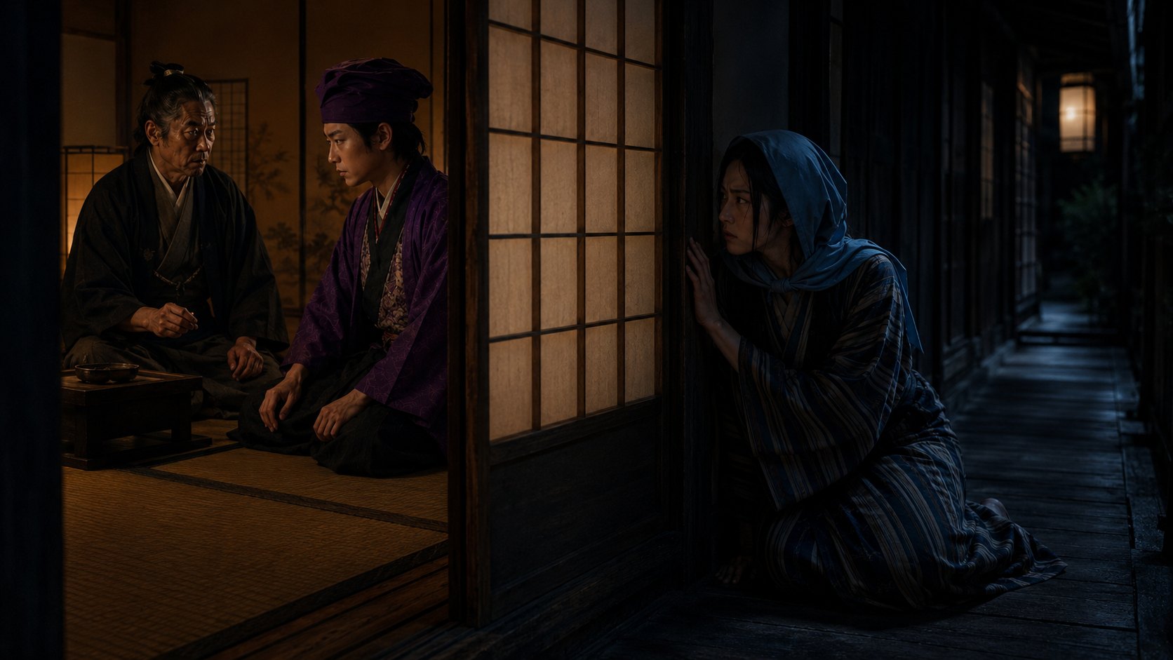 『雪之丞変化』第7章「壁に耳あり」の場面イメージ