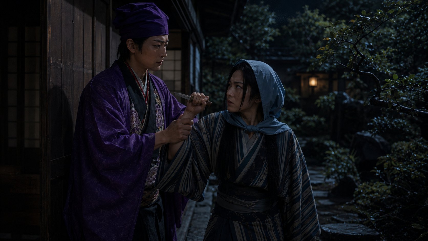 『雪之丞変化』第10章「毒蛇の巣」の場面イメージ