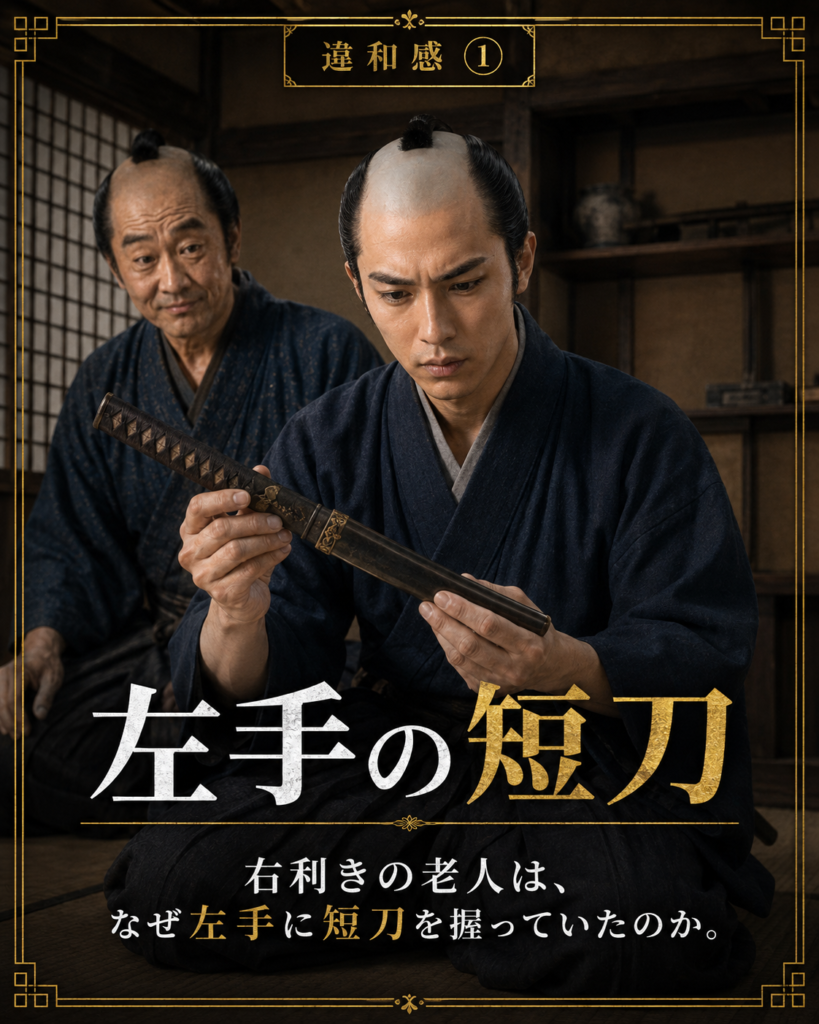 『謎の密室』物語を巡るカード：左手の短刀