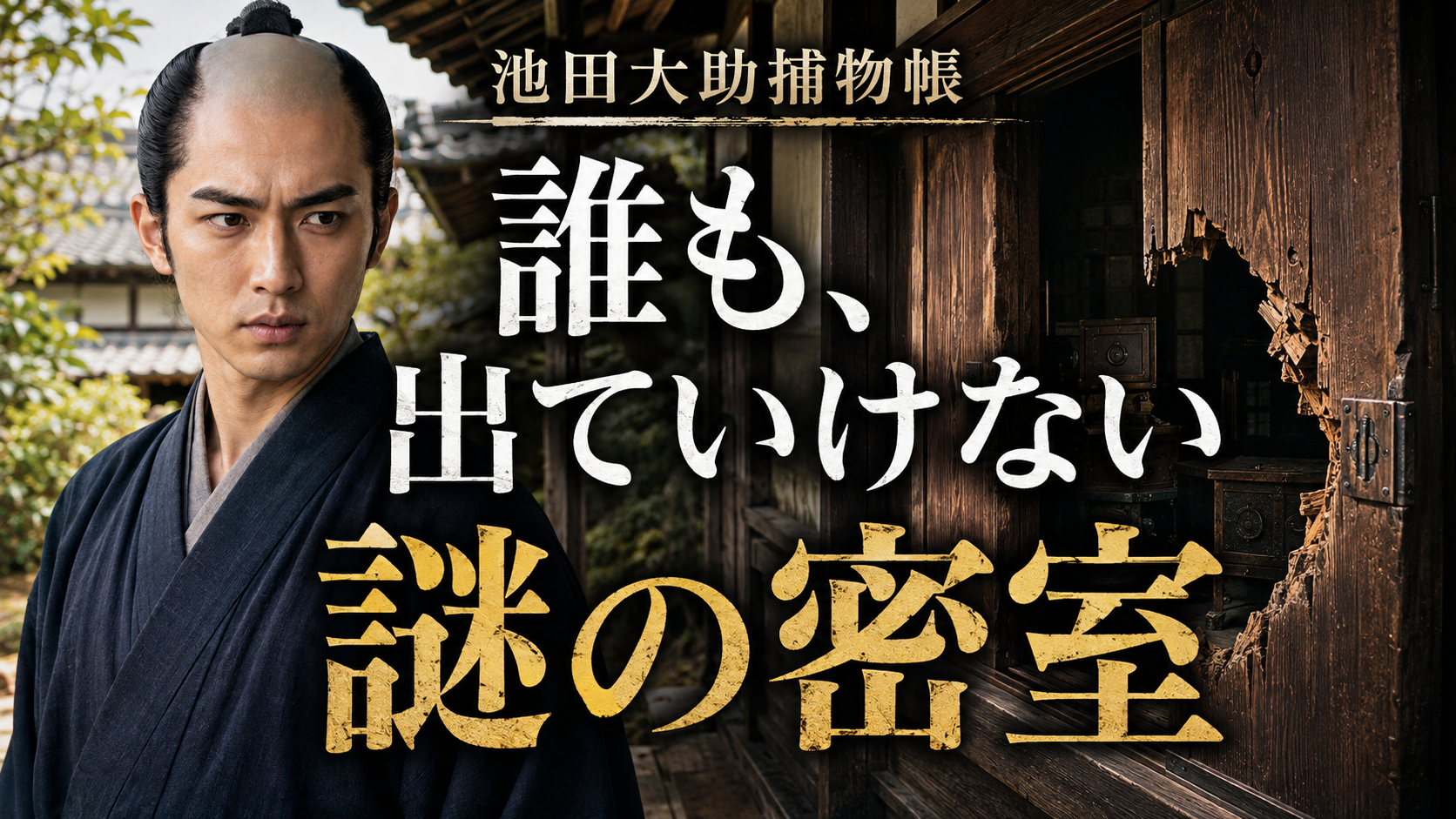 池田大助と破られた離屋を描いた『謎の密室』の代表画像