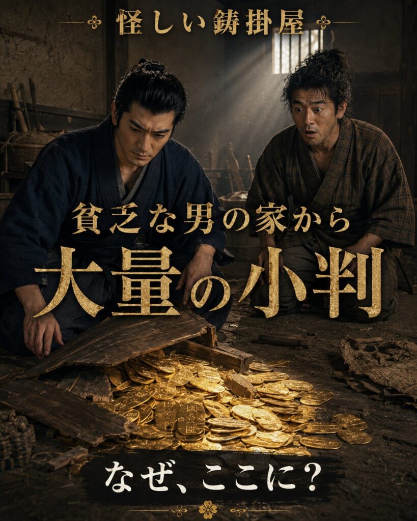 貧乏な男の家から大量の小判