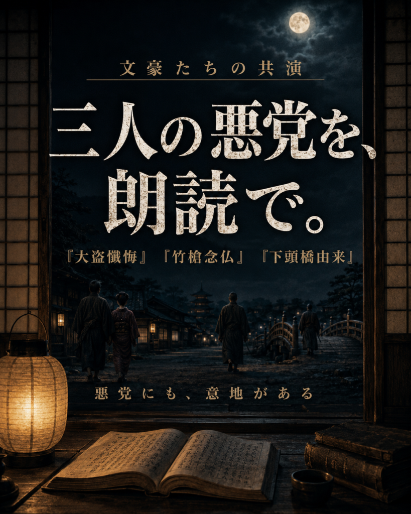 文豪横断企画『悪党にも、意地がある』カルーセル8「三人の悪党を、朗読で」