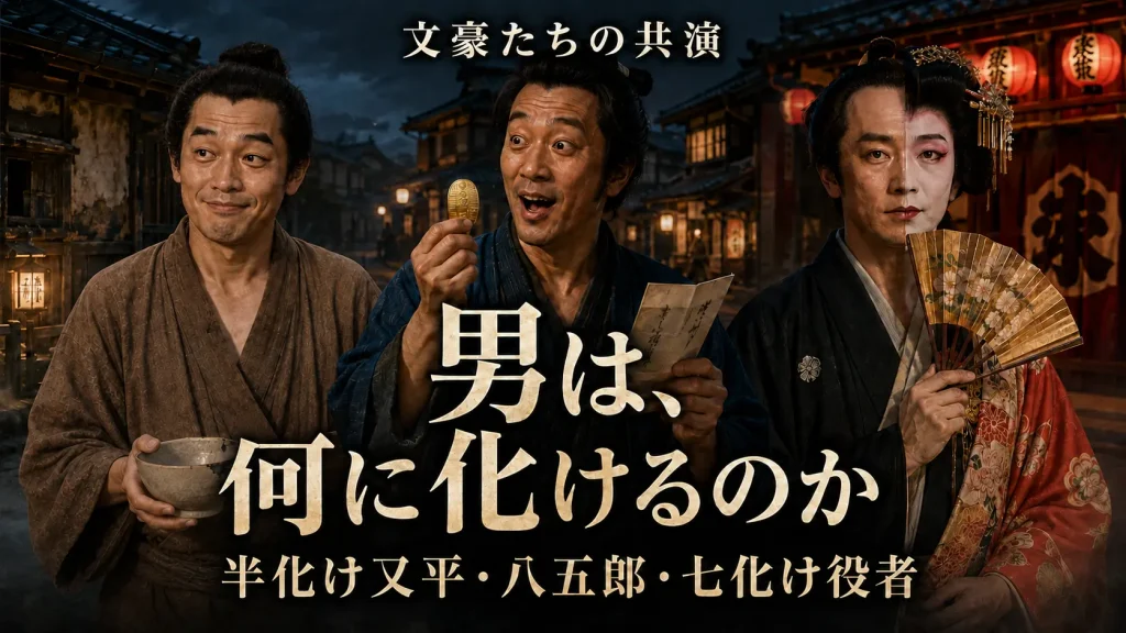 又平、八五郎、七化け役者が並ぶ『男は、何に化けるのか』文豪競演のアイキャッチ