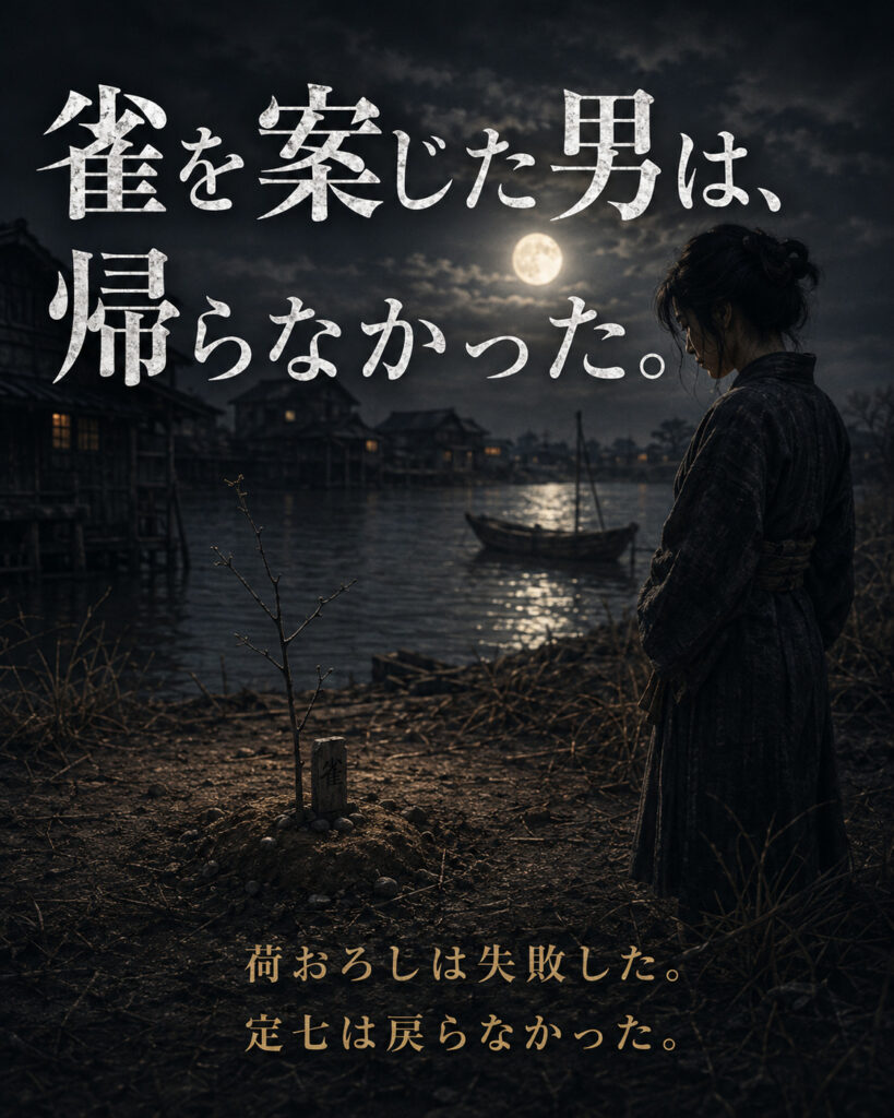 「雀を案じた男は、帰らなかった。」の縦型ストーリーカード