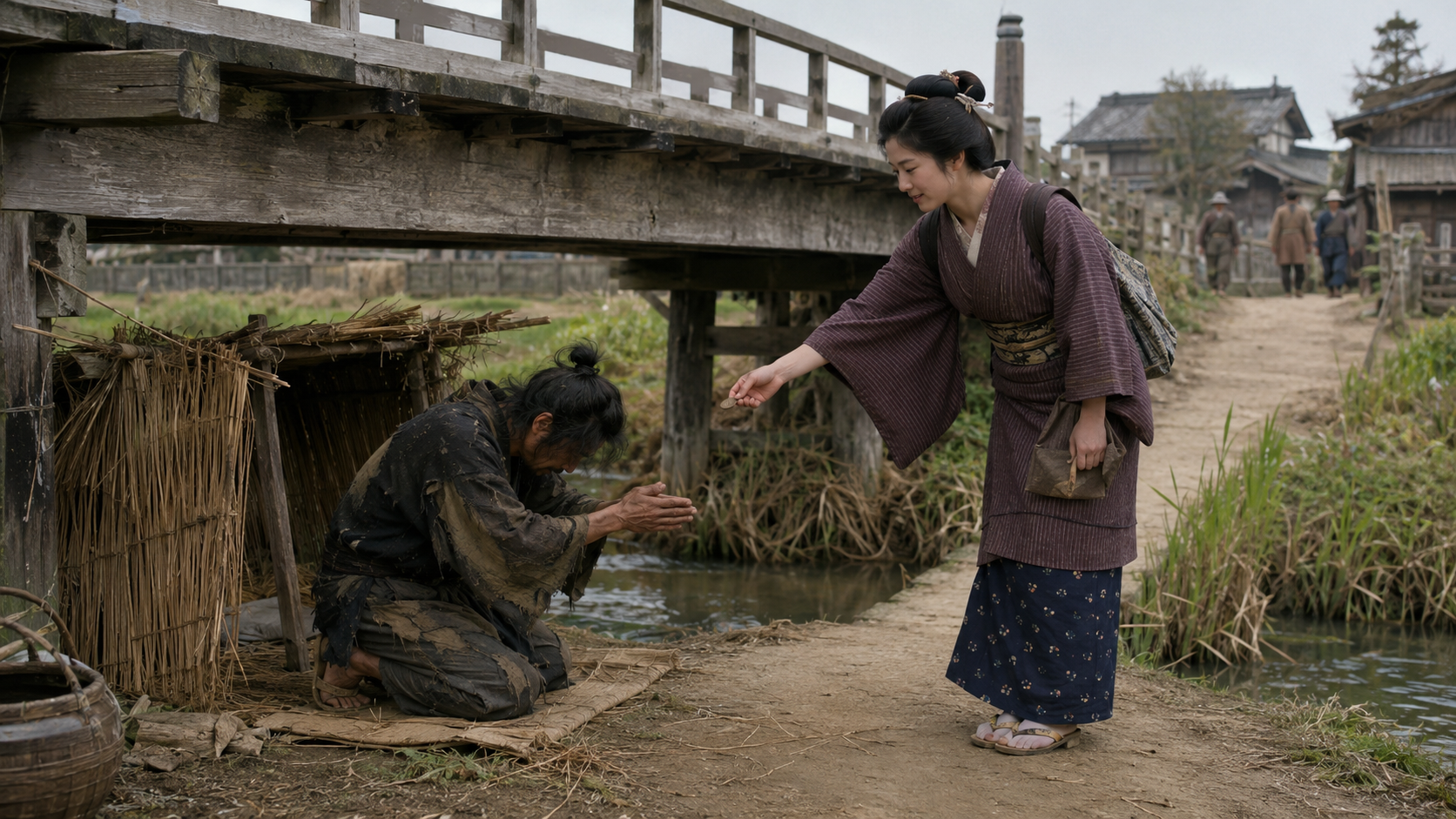 吉川英治『下頭橋由来』場面1「橋の下の岩公」