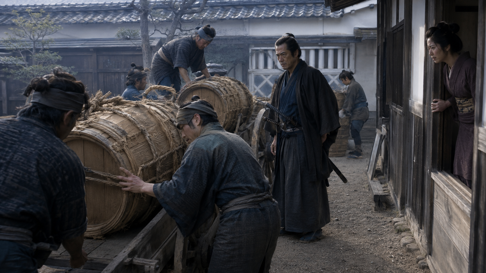 吉川英治『下頭橋由来』場面5「沢庵樽の逃亡計画」