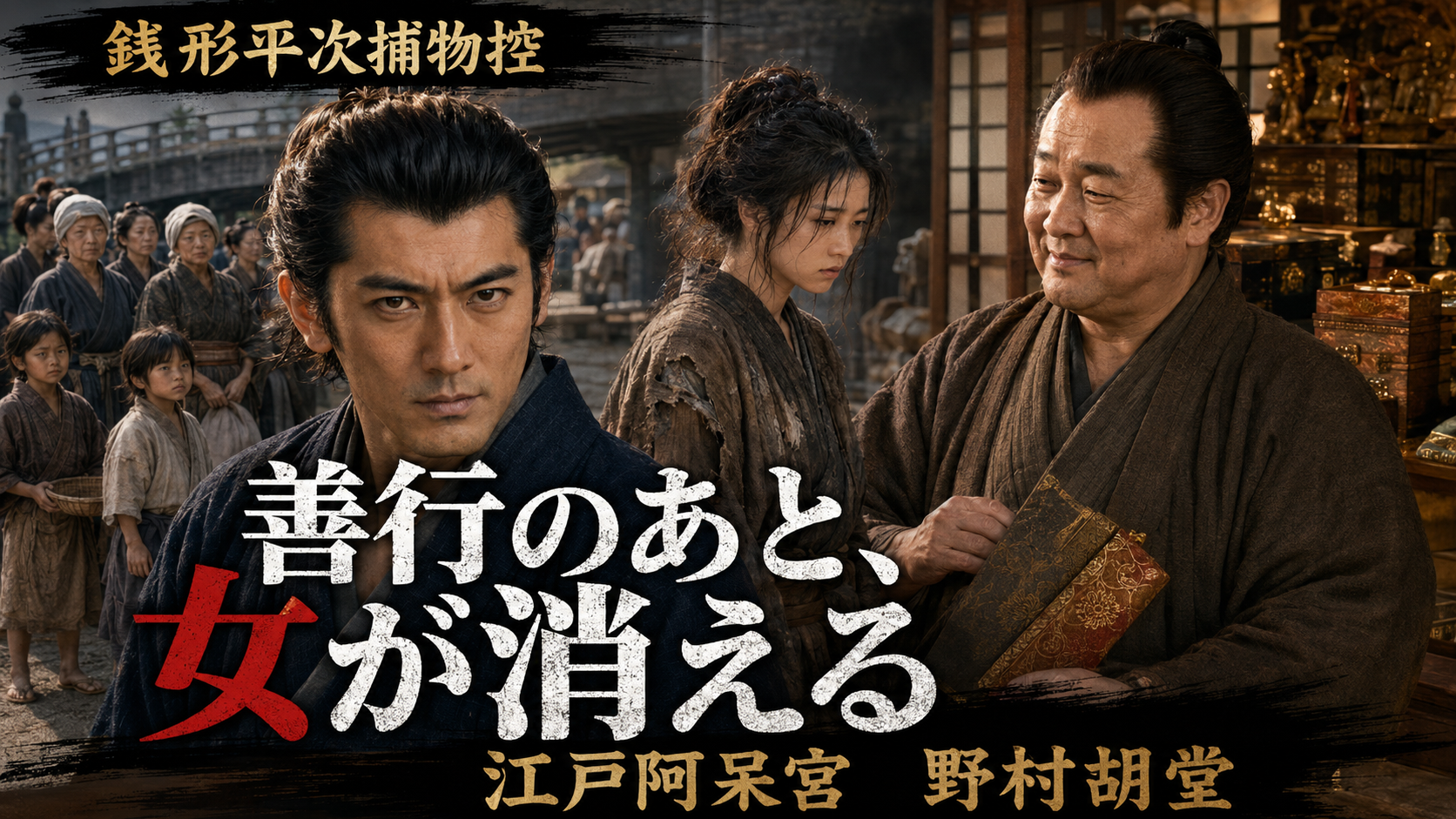 銭形平次とお品、豪商を配した「江戸阿呆宮」の代表ビジュアル