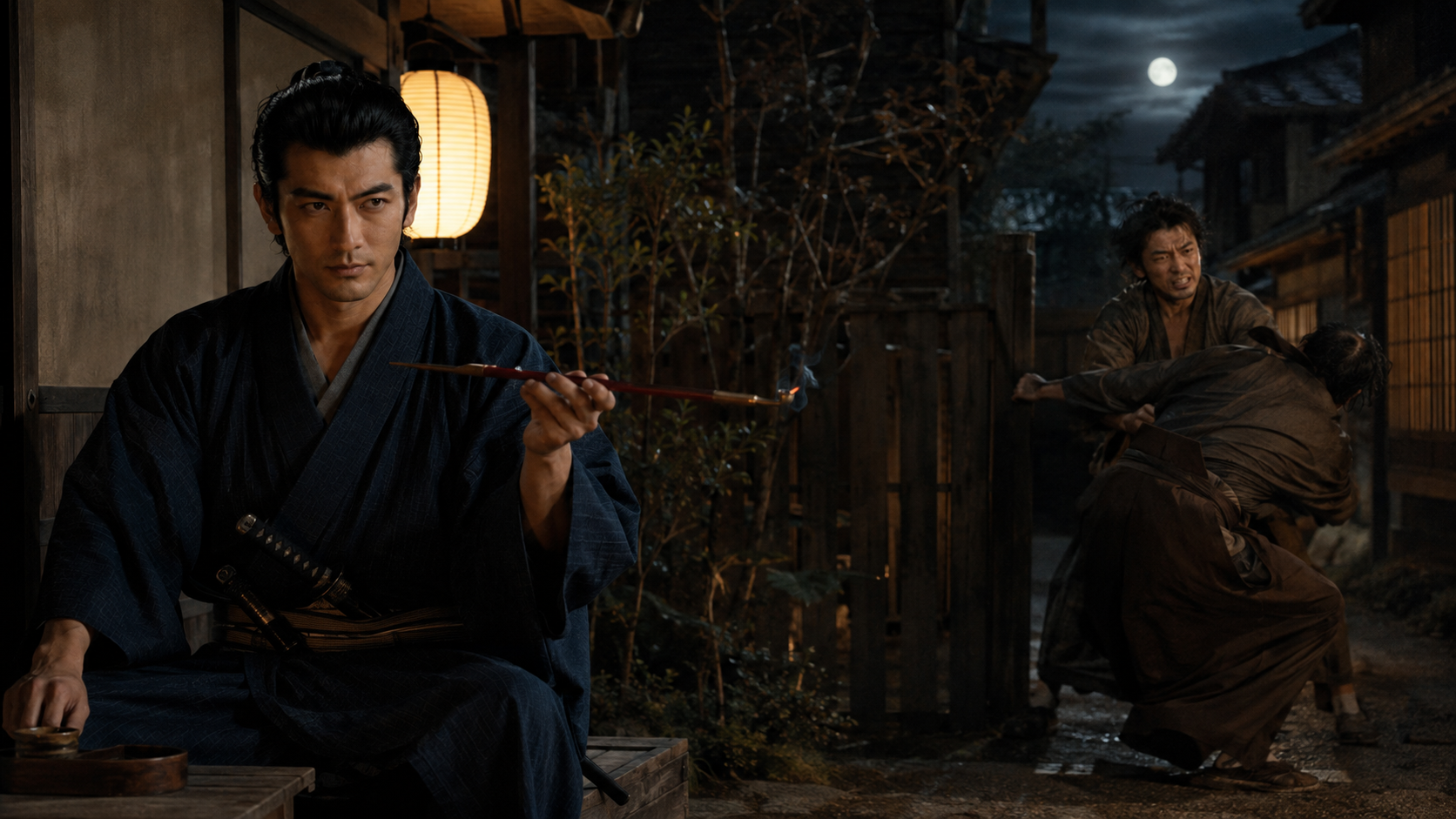 平次は自らを囮にし、八五郎とともに闇に潜む仕掛け人を誘い出す。
