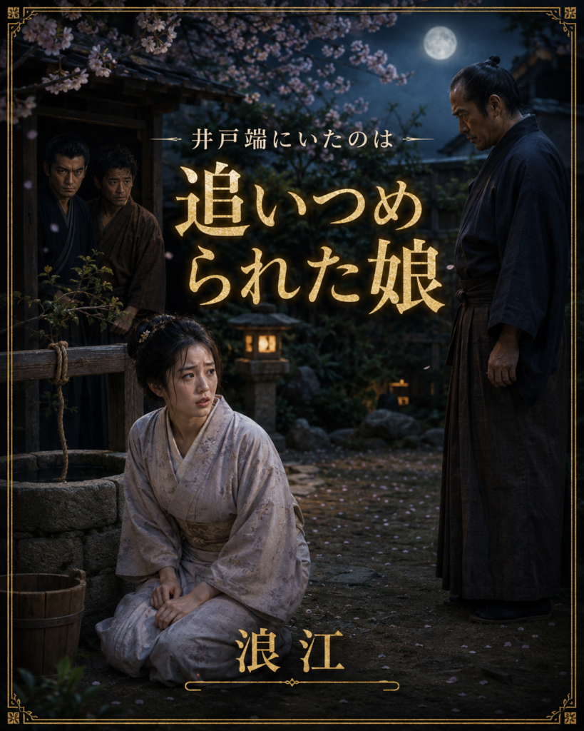 月夜の井戸端で追い詰められた浪江
