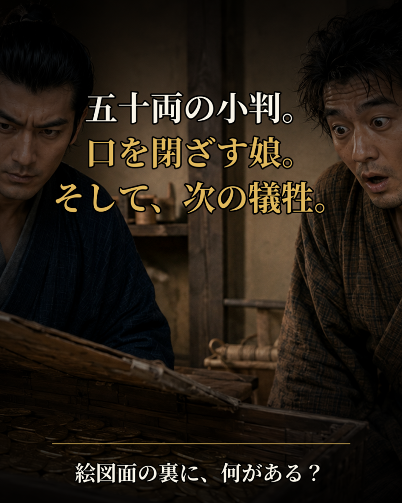 五十両の小判が事件を深める第五カード