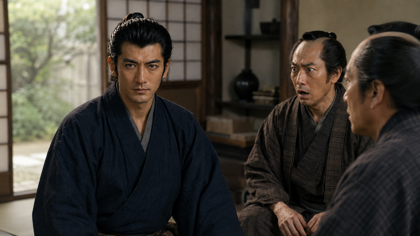 平次が鉄童の秘密を語り、周囲が驚く場面