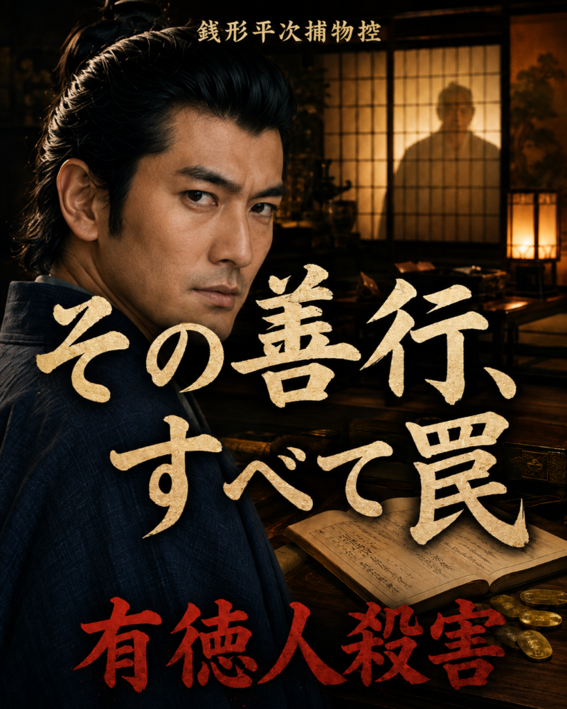 『有徳人殺害』物語LPカード。その善行、すべて罠。