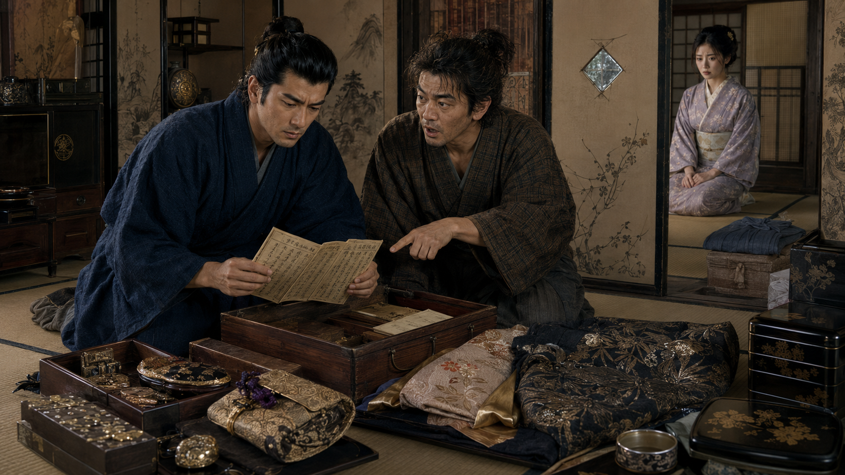 『有徳人殺害』第五章「善根帳」の場面イメージ