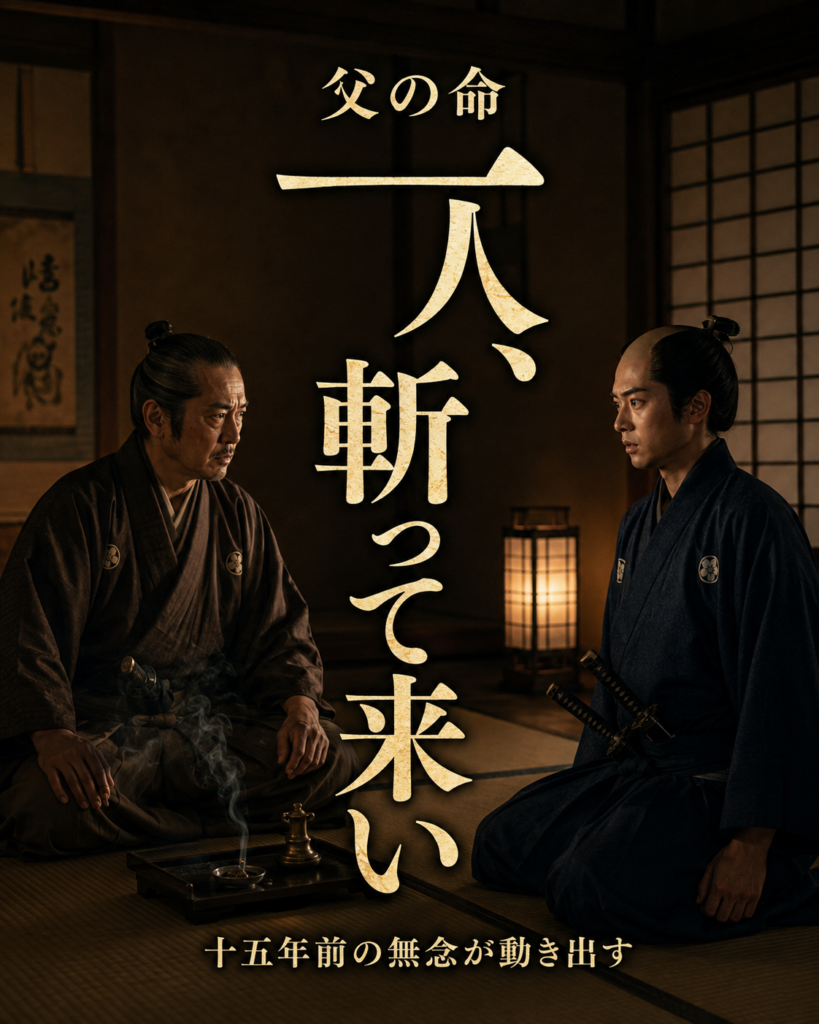 父の命を受ける信太郎を描いた物語LPカード2。