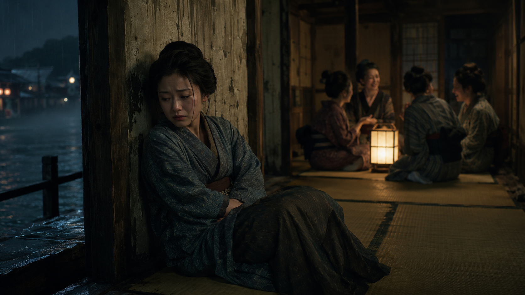 山本周五郎『契りきぬ』一の一 河岸っぷちの夢と、失われた故郷の場面画像