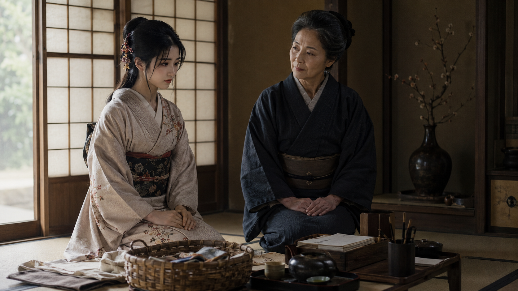 山本周五郎『契りきぬ』三の一 三枝夫妻の来訪の場面画像