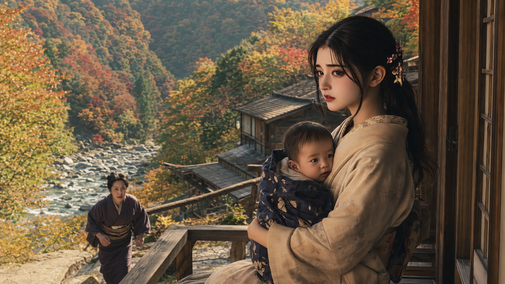 山本周五郎『契りきぬ』四の二 猿山の母子の場面画像