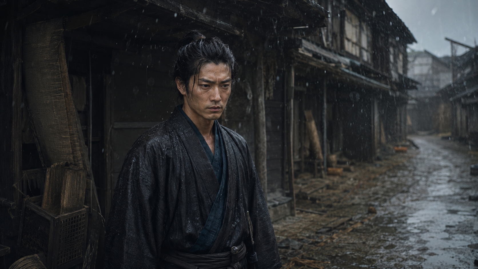 『花も刀も』物語場面:冬の本所