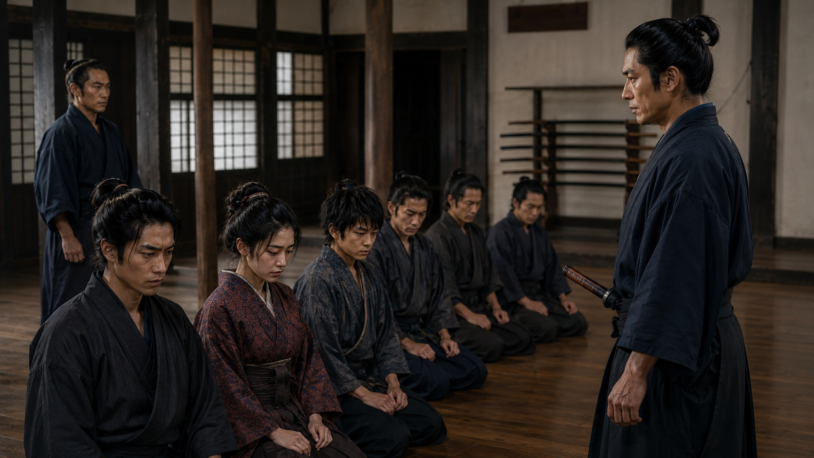 『花も刀も』物語場面:道場の規律