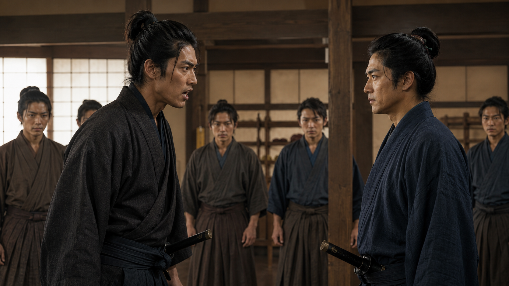 『花も刀も』物語場面:信念の衝突