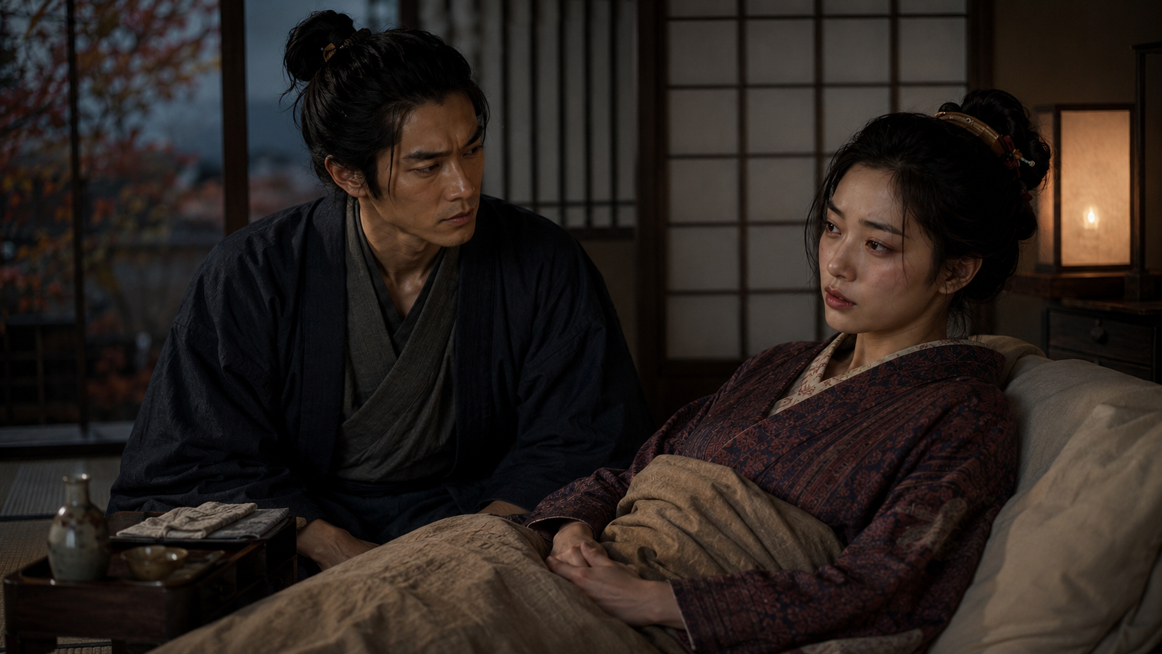 『花も刀も』物語場面:秋の再会