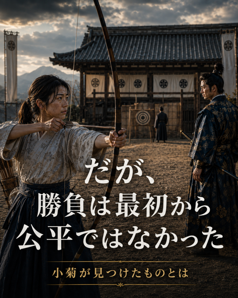 的場で異変を見抜く小菊、「勝負は最初から公平ではなかった」と記したカード
