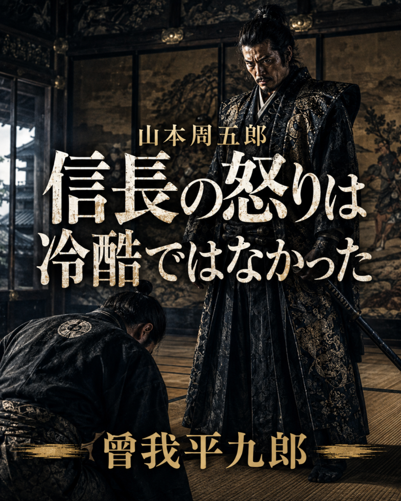 信長の怒りは冷酷ではなかったと記した信長と平九郎のカード