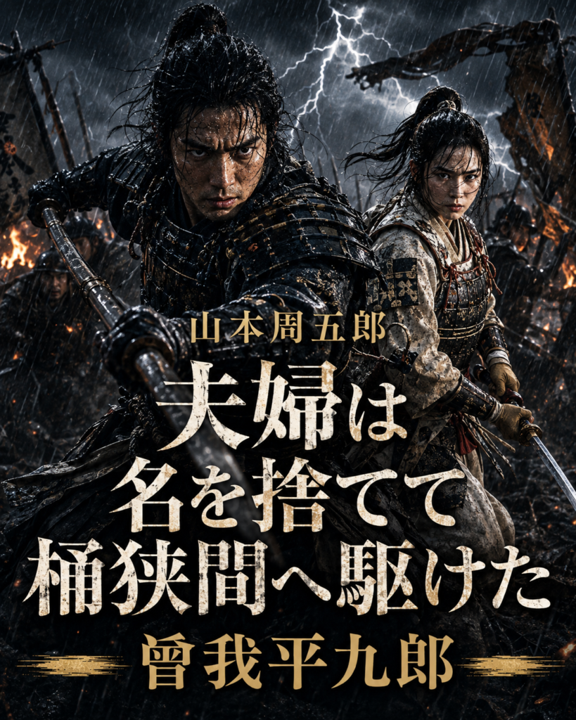 夫婦は名を捨てて桶狭間へ駆けたと記した戦場カード