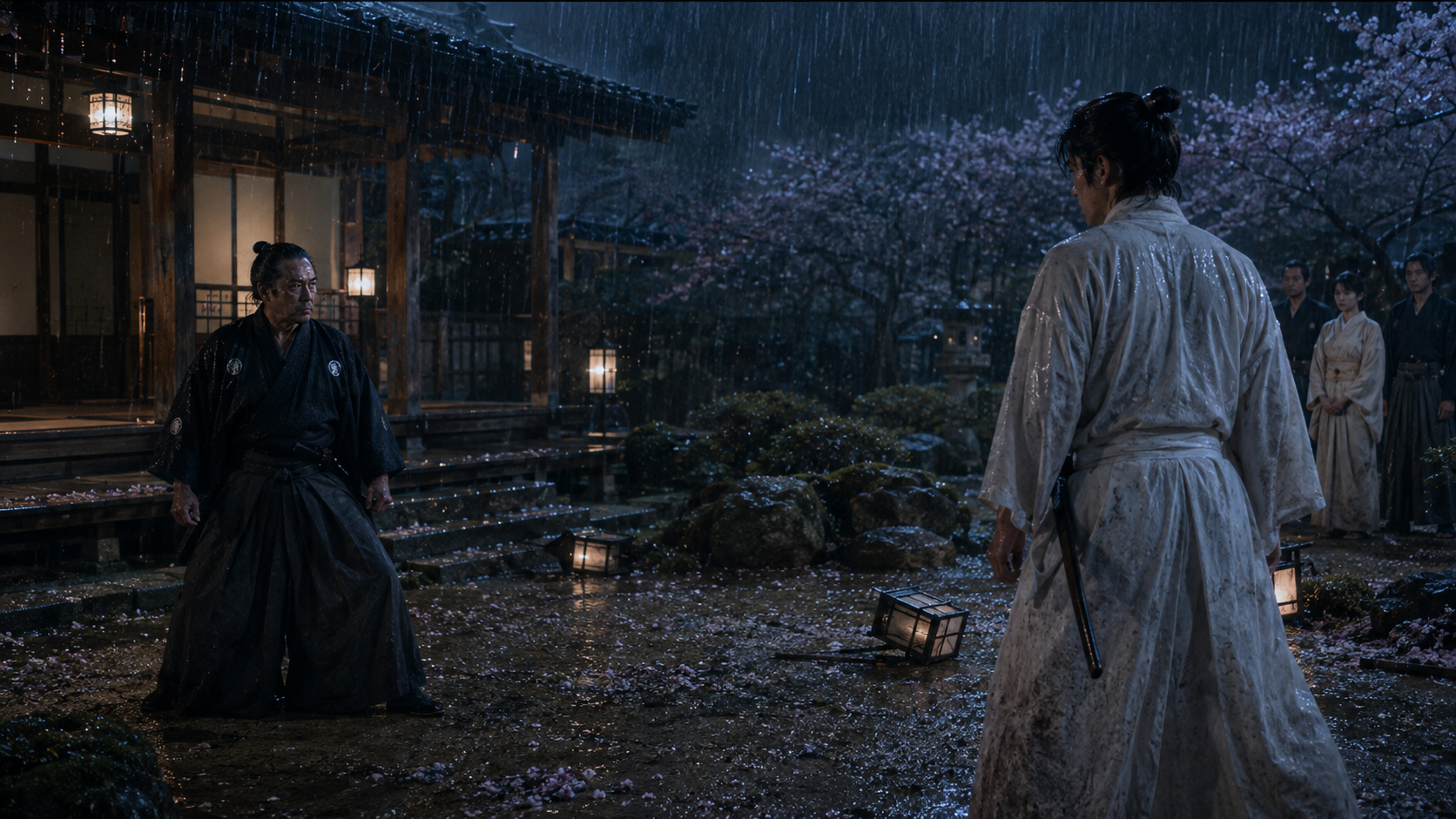 山本周五郎『斬奸必殺陣』「雨中の乱闘」を表現した時代劇場面