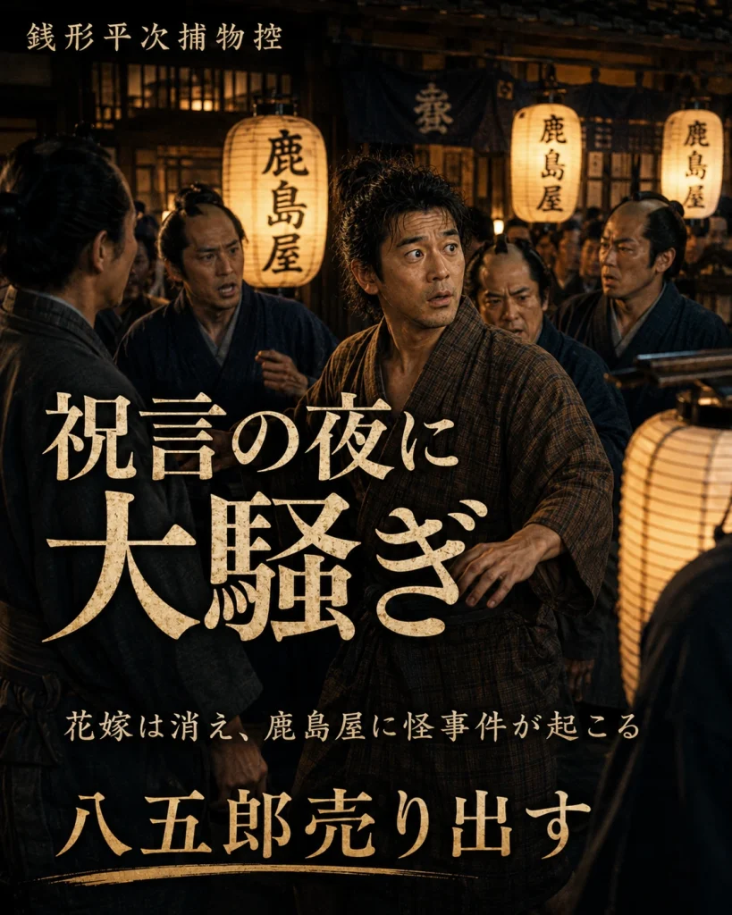 花嫁が消え、鹿島屋を揺るがす事件が始まる。