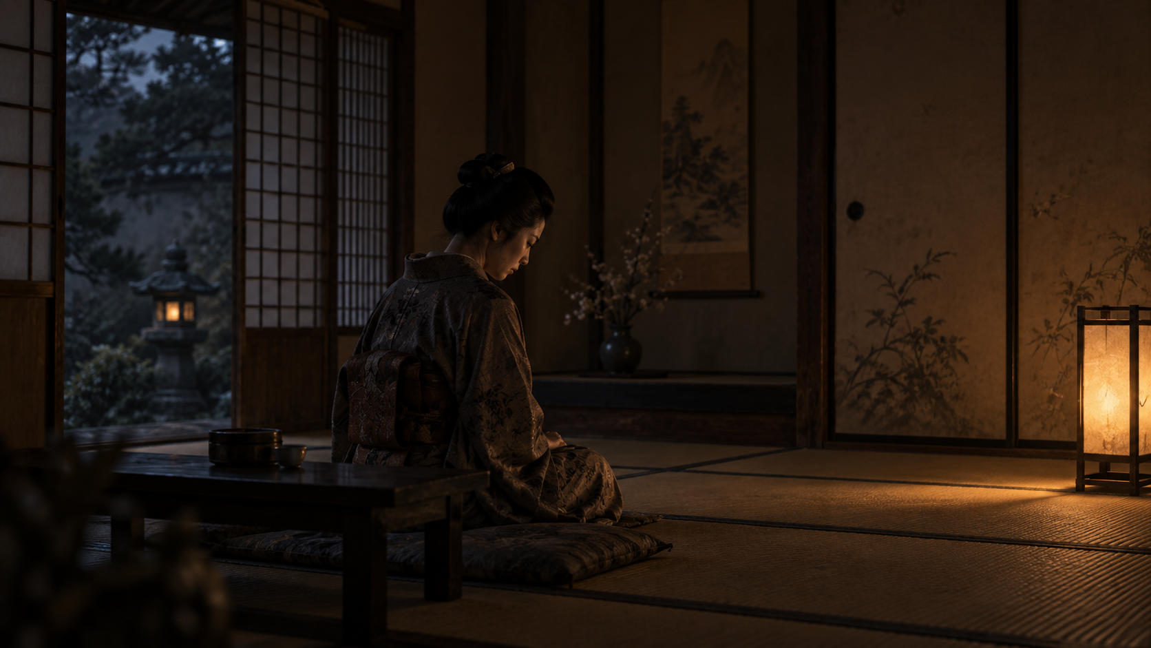 『ながい坂 中巻』第十三章の章扉「孤独の部屋」