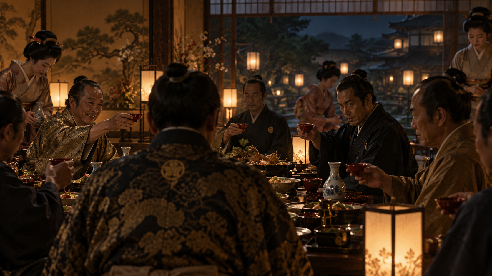 『ながい坂 中巻』第十七章の章扉「喜の字の祝宴」